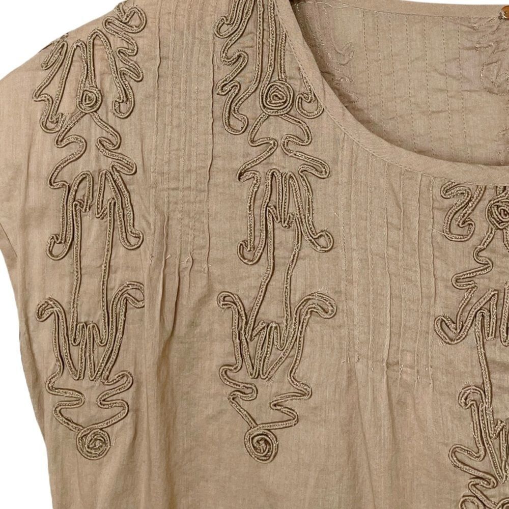 Free People Brown Embroidered Quills Cropped Top Size Small - Picture 9 of 14